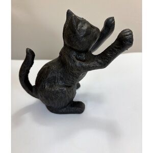 Black Cat Figurine Cast Iron Bookend Doorstop